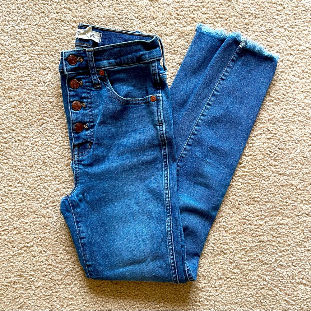 Madewell Skinny High Rise Frayed Jeans Sz 25